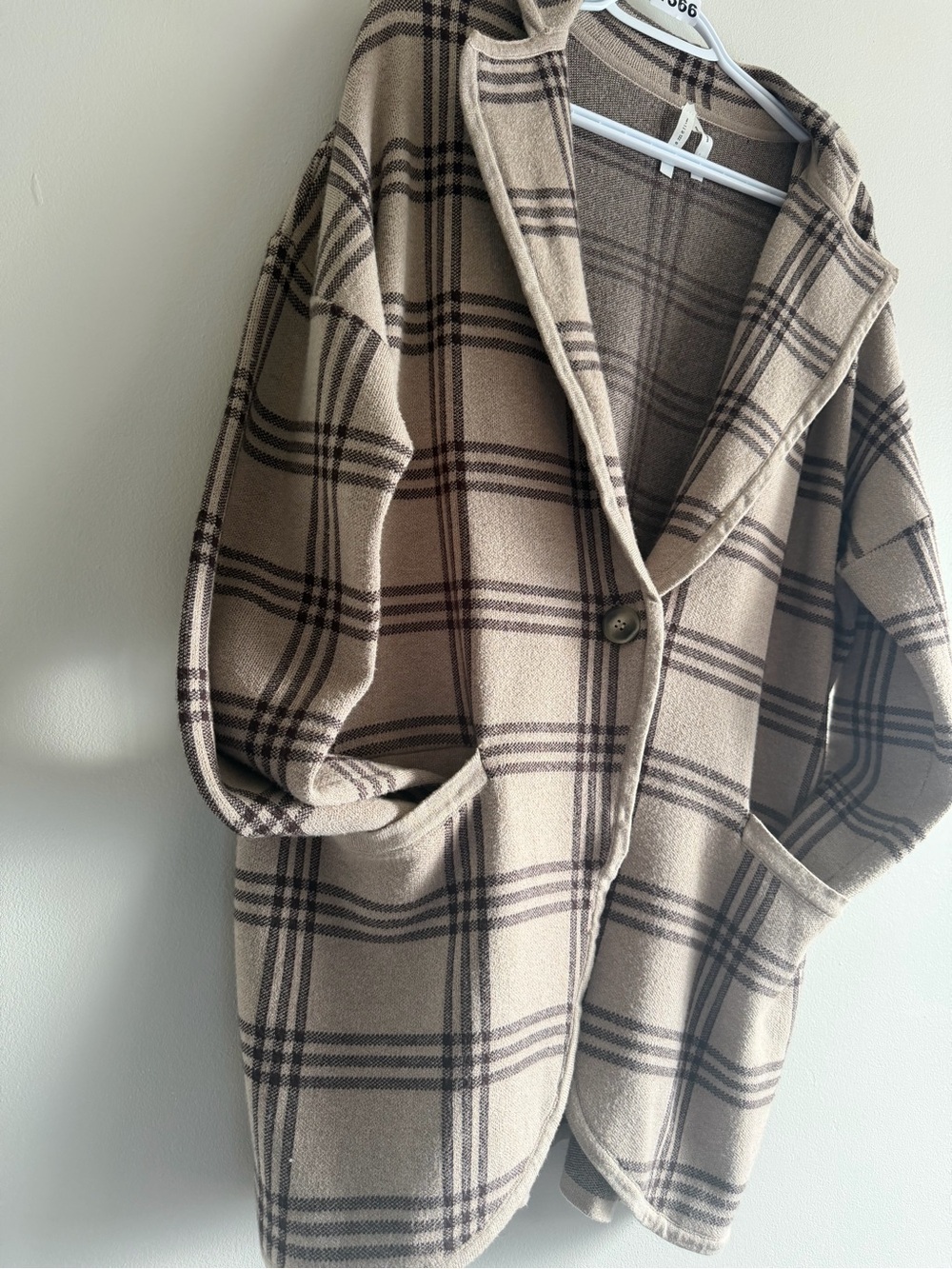 Dreamers by Debut Plaid Knit Blazer Cardigan | XS (Oversized Fit) - Picture 3 of 9